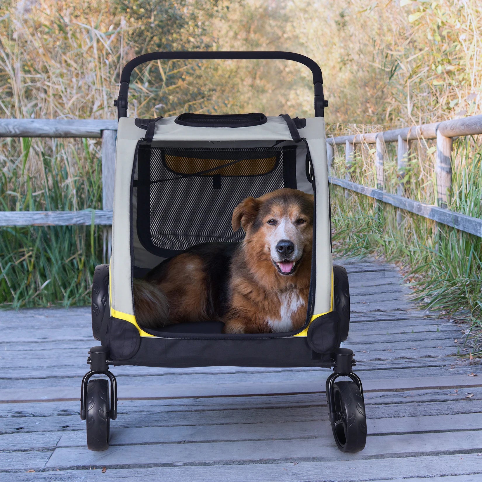 Pet Travel Carriage Stroller Breathable Carrier for Outside Play
