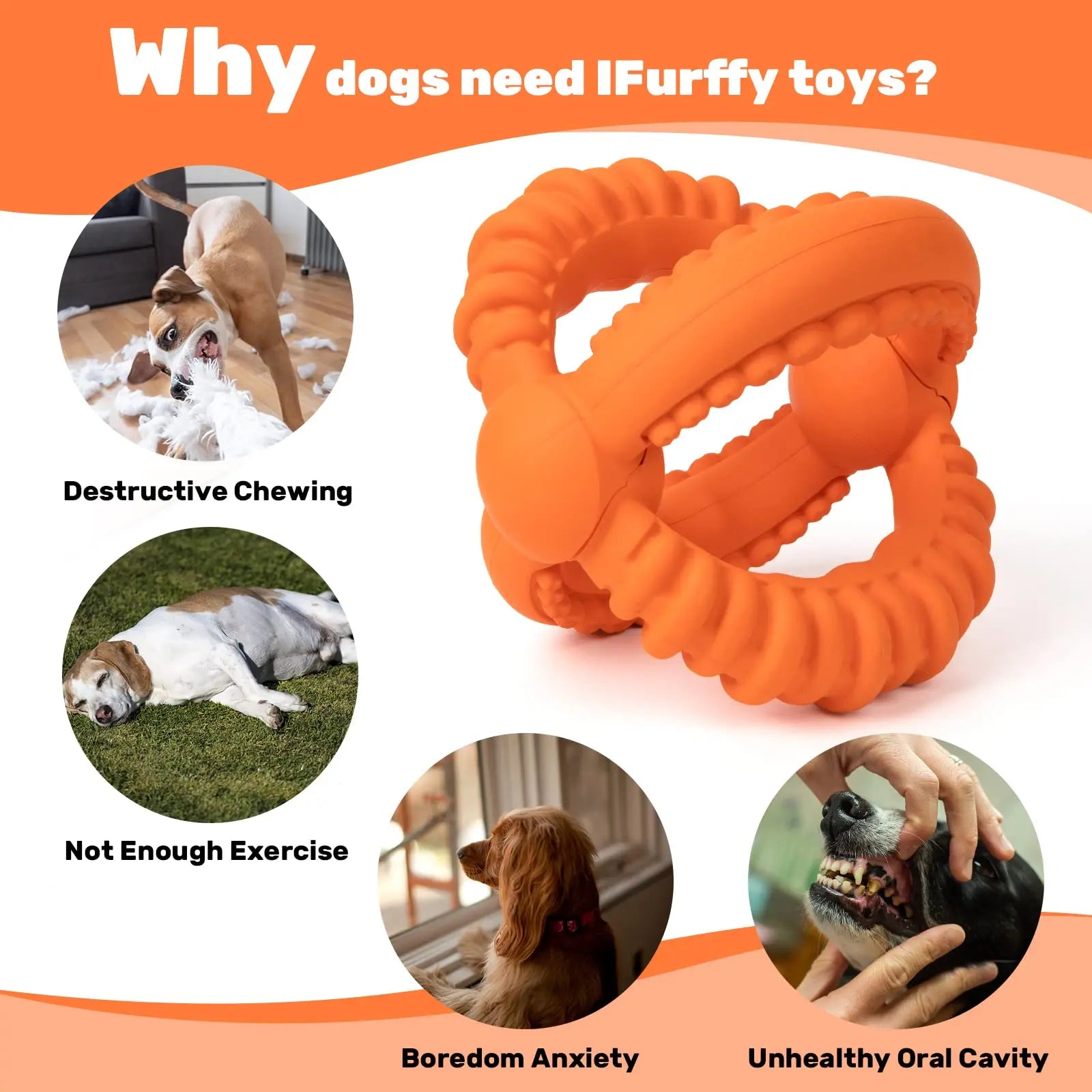 Detachable Dog Tug of War Toy with 2 Rings Suitable for Large Dogs