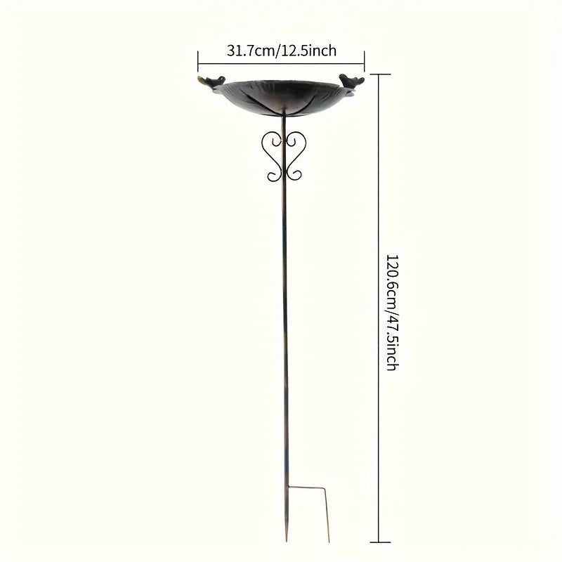 47.5" Metal Leaf-Shaped Bird Feeder Stake