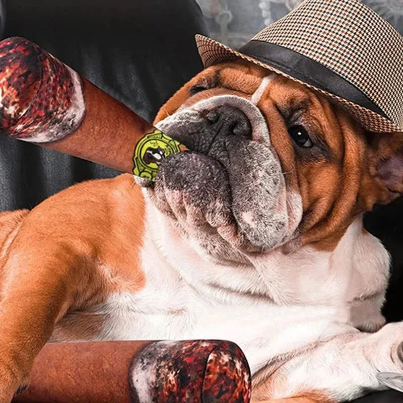 Fake Cigar Dog Plush Toy