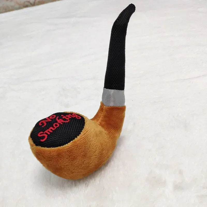 1Pc Plush Squeak Smoking Pet Toys