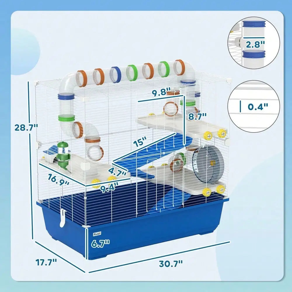 Hamster Cage, 4 Tier with Tunnel Tube System