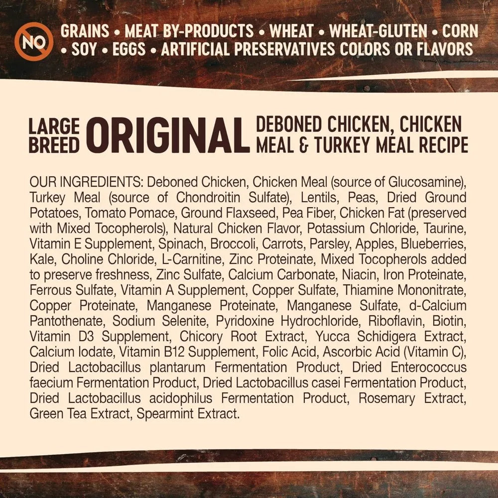 Grain-Free High-Protein Large Breed Adult Dry Dog Food, Made in USA with Real Chicken & Natural Ingredients