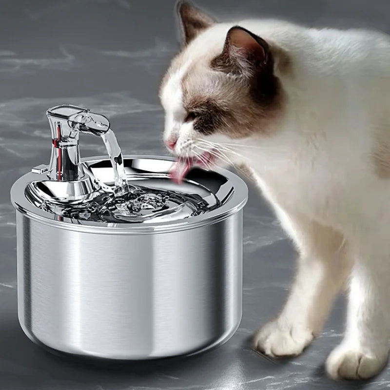 2L fully stainless steel Automatic cat water fountain with optional sensor and heater