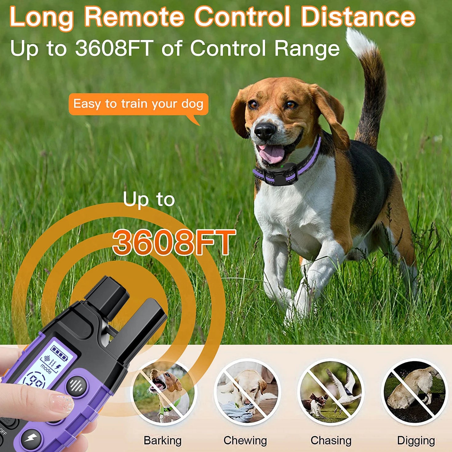 3300Ft Electric Dog Training Collar Remote Control Waterproof