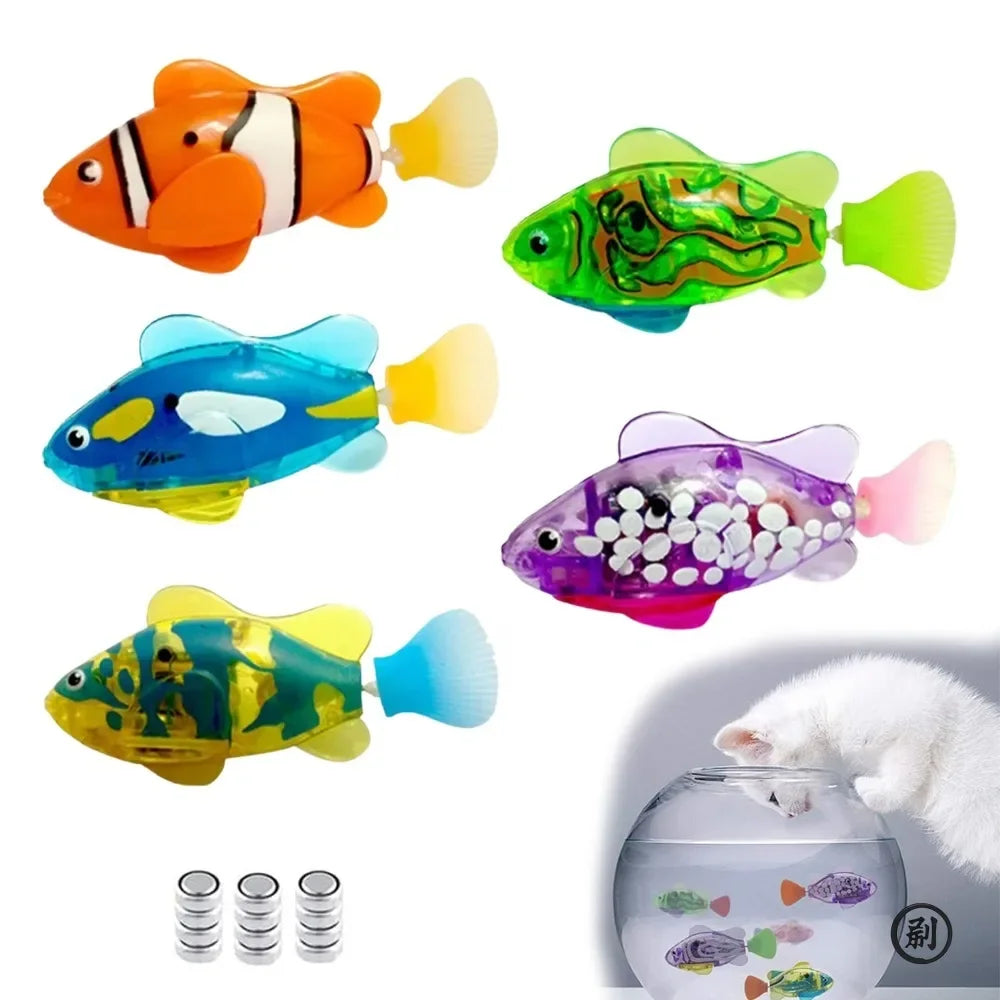 LED Inductive Interactive Swimming Robot Fish Toys Glowing Electric
