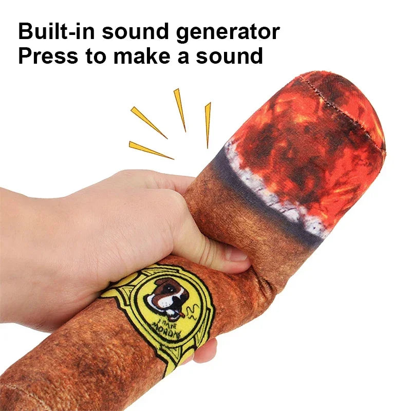 Fake Cigar Dog Plush Toy
