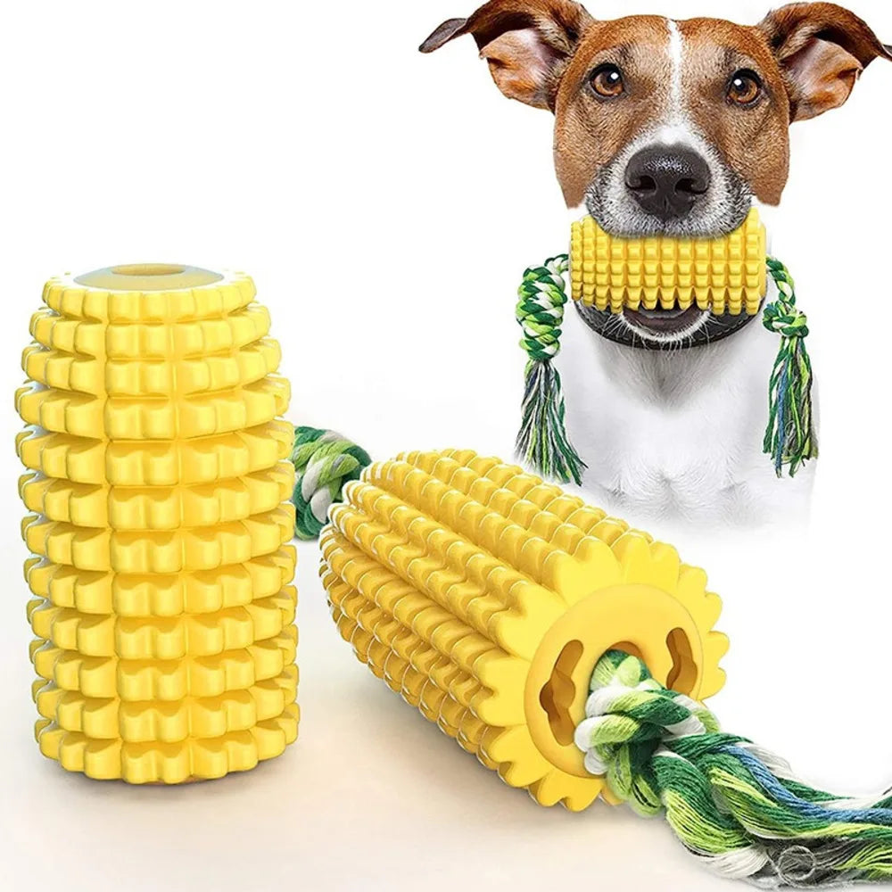 Tough Durable Squeaky Interactive Dog Toys Corn Stick