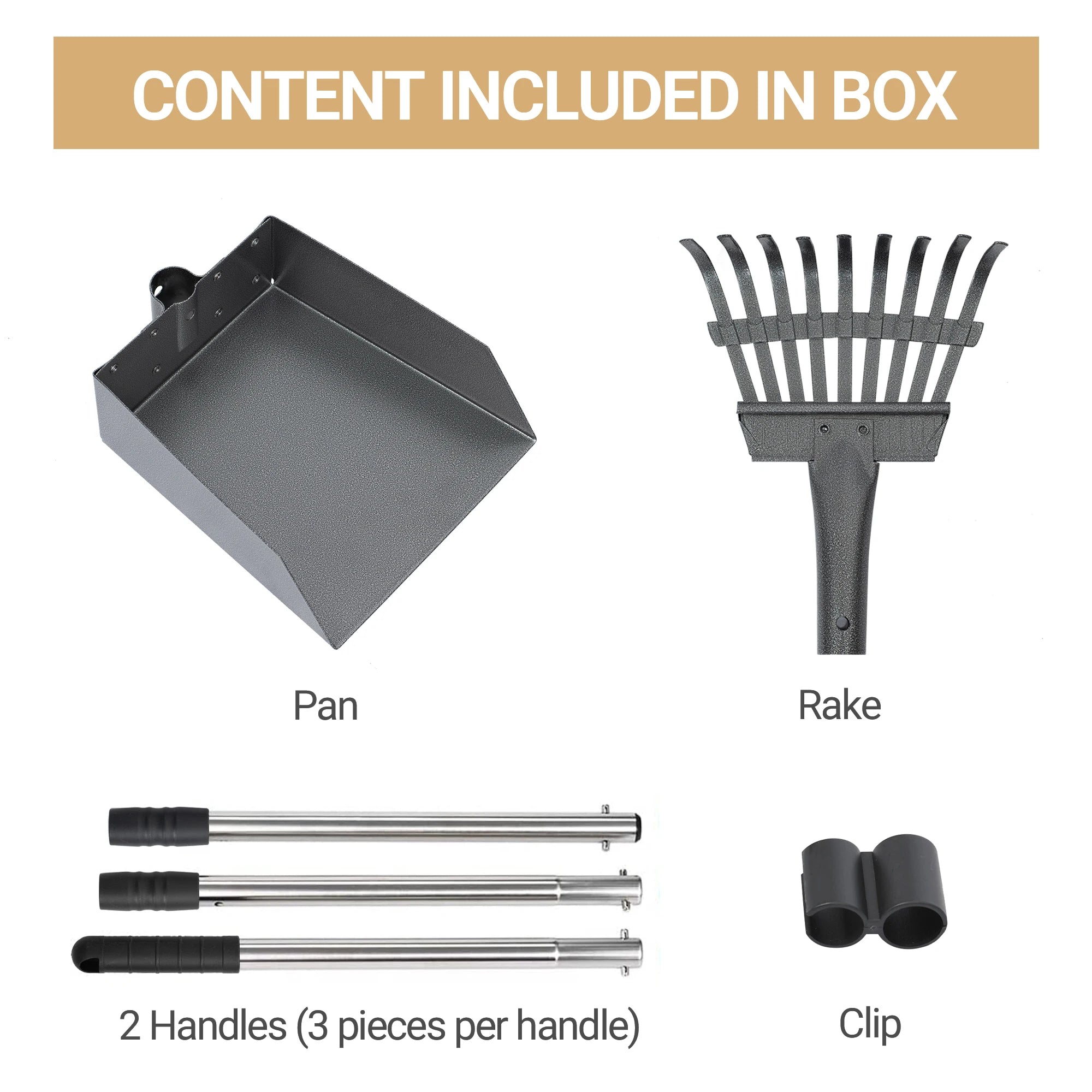 Dog Poop Tray and Rake Set