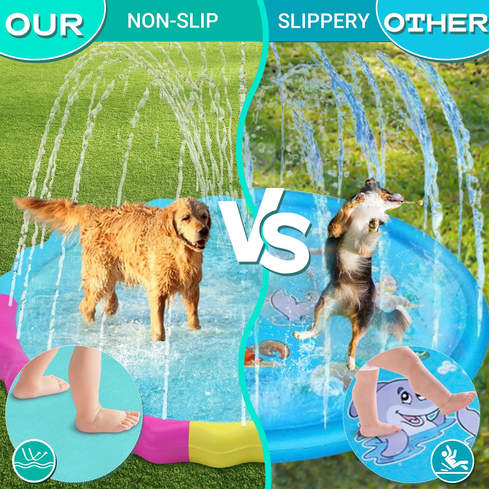 Sprinkler Pool for Dogs Outdoor Play