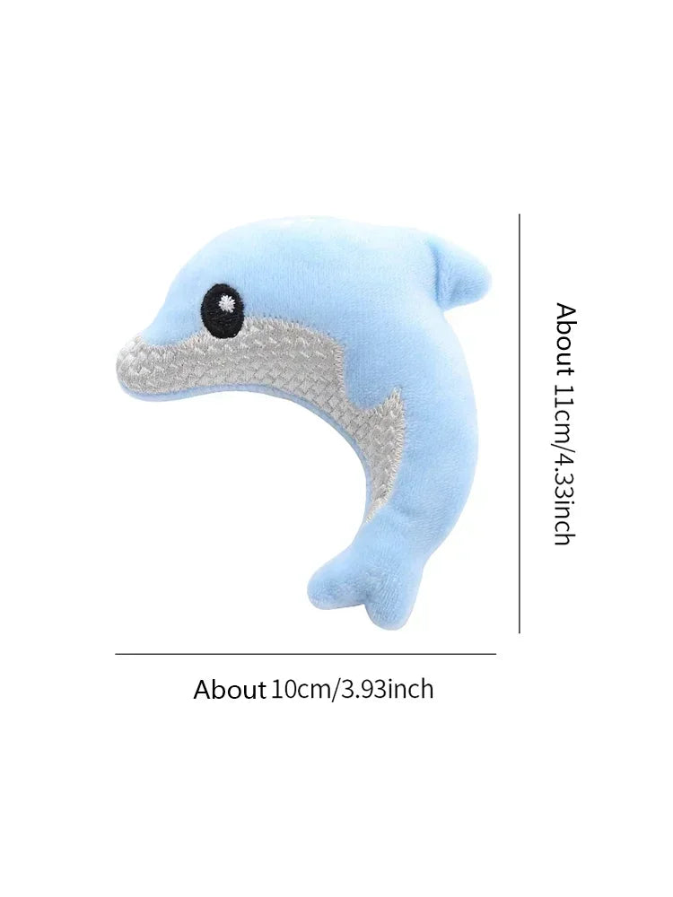 cat toy Cute stuffed animal baby dolphin with catnip