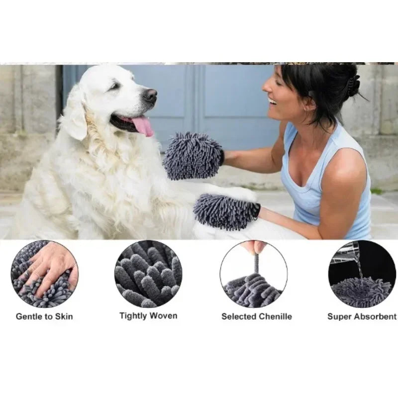 Pet Grooming Glove Quick Drying Paw Towel