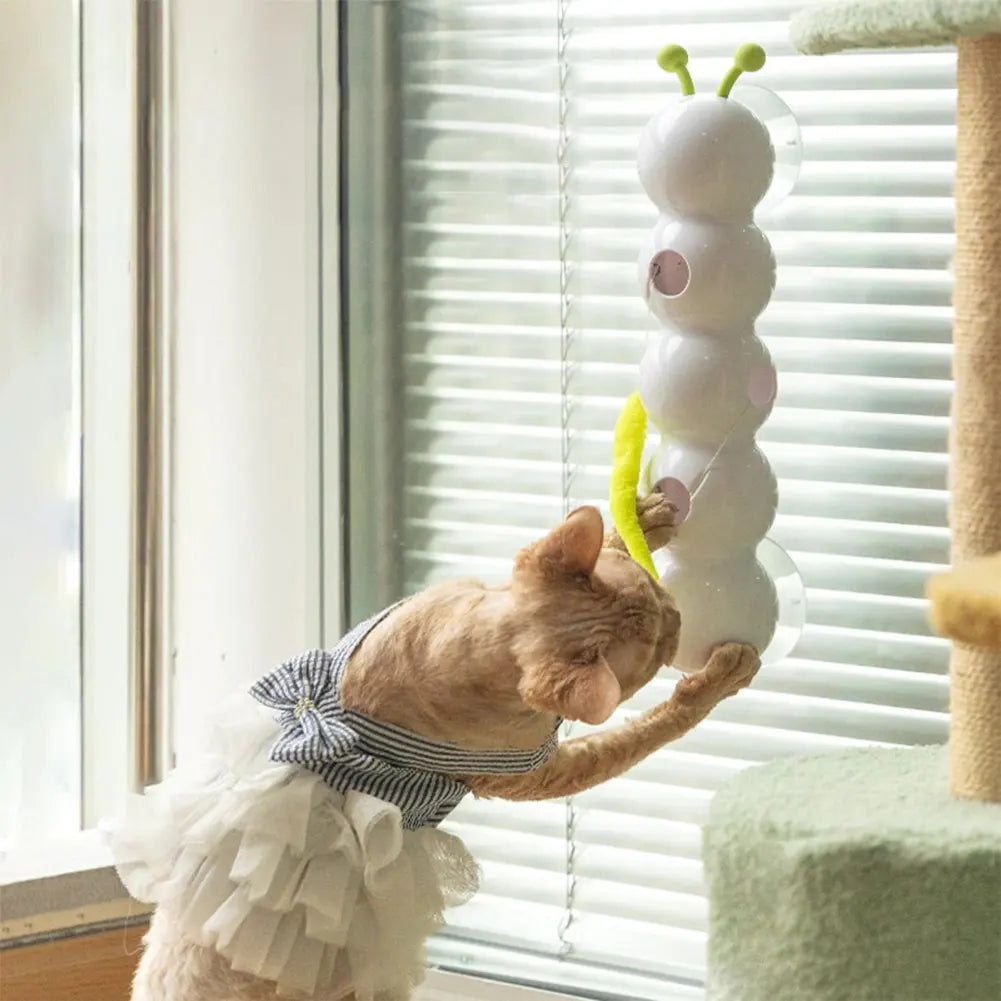 Caterpillar Interactive Cat Toy Motion Activated Kitten Toy with Tail Automatic Cat Toy for Bored Indoor Cats
