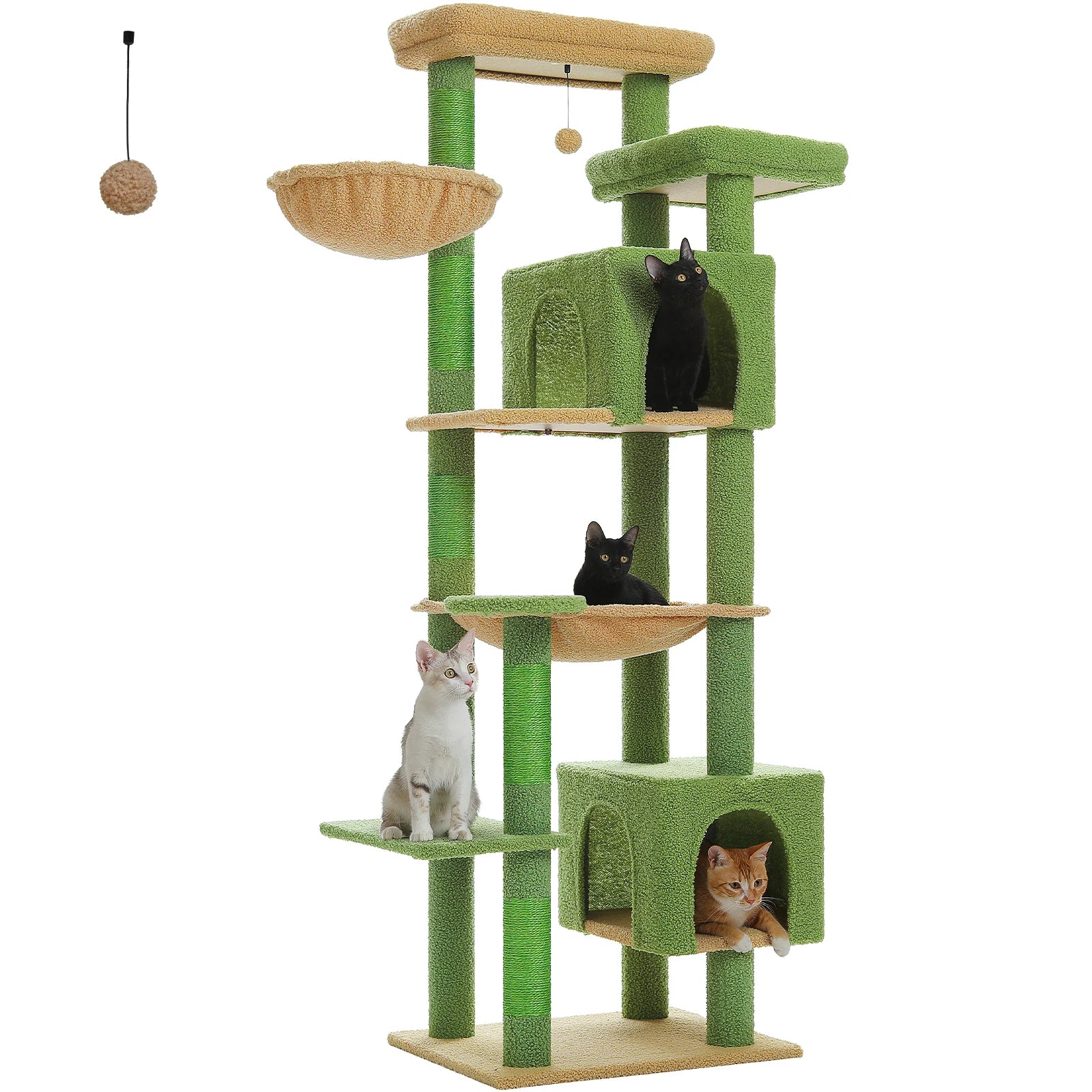 Multi-Level Plush Cat Condo with Scratching Posts Scratching Boards Perches Caves