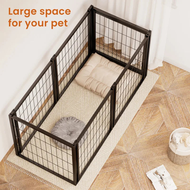 Dog Crate 47.2" Dog Kennel for Small Medium Dogs, Indoor, Black.47.2"L x 22"W x 24"H.