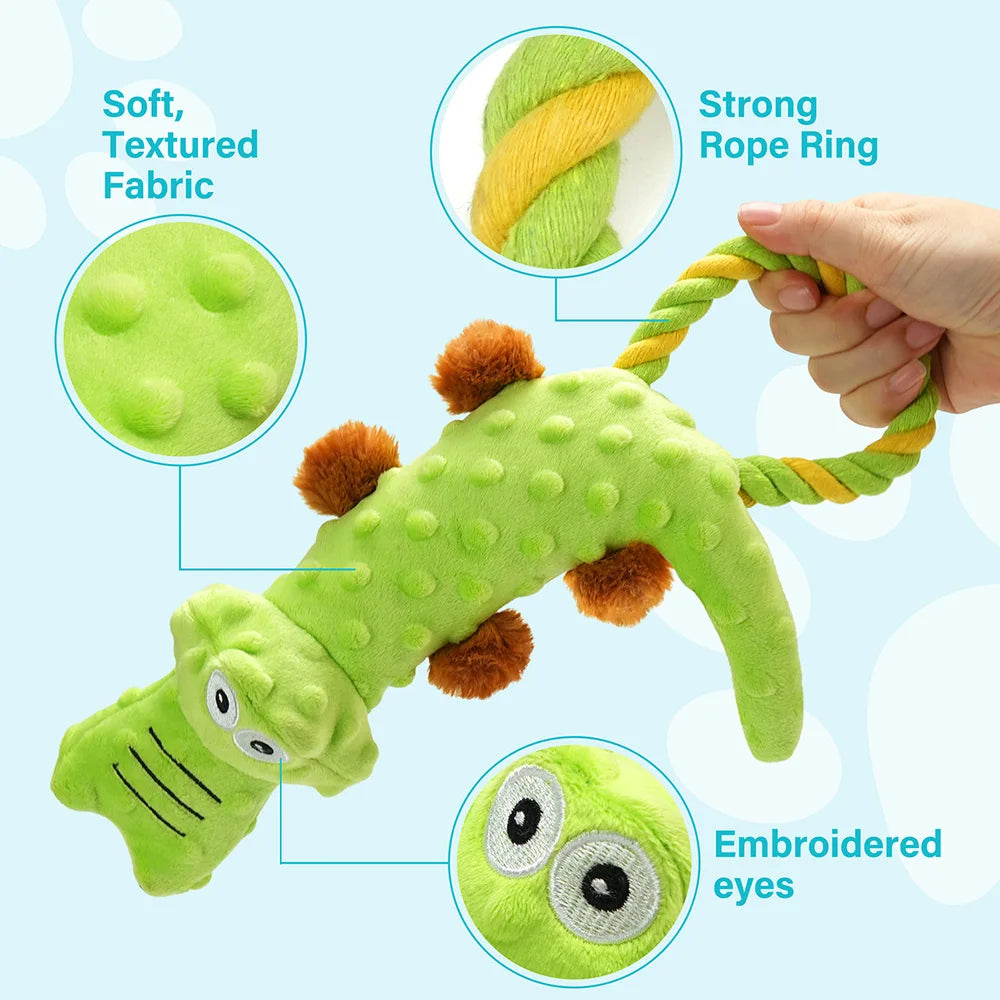 Tug of War Dog Toys for Dogs Interactive Plush Sound Squeak Toys