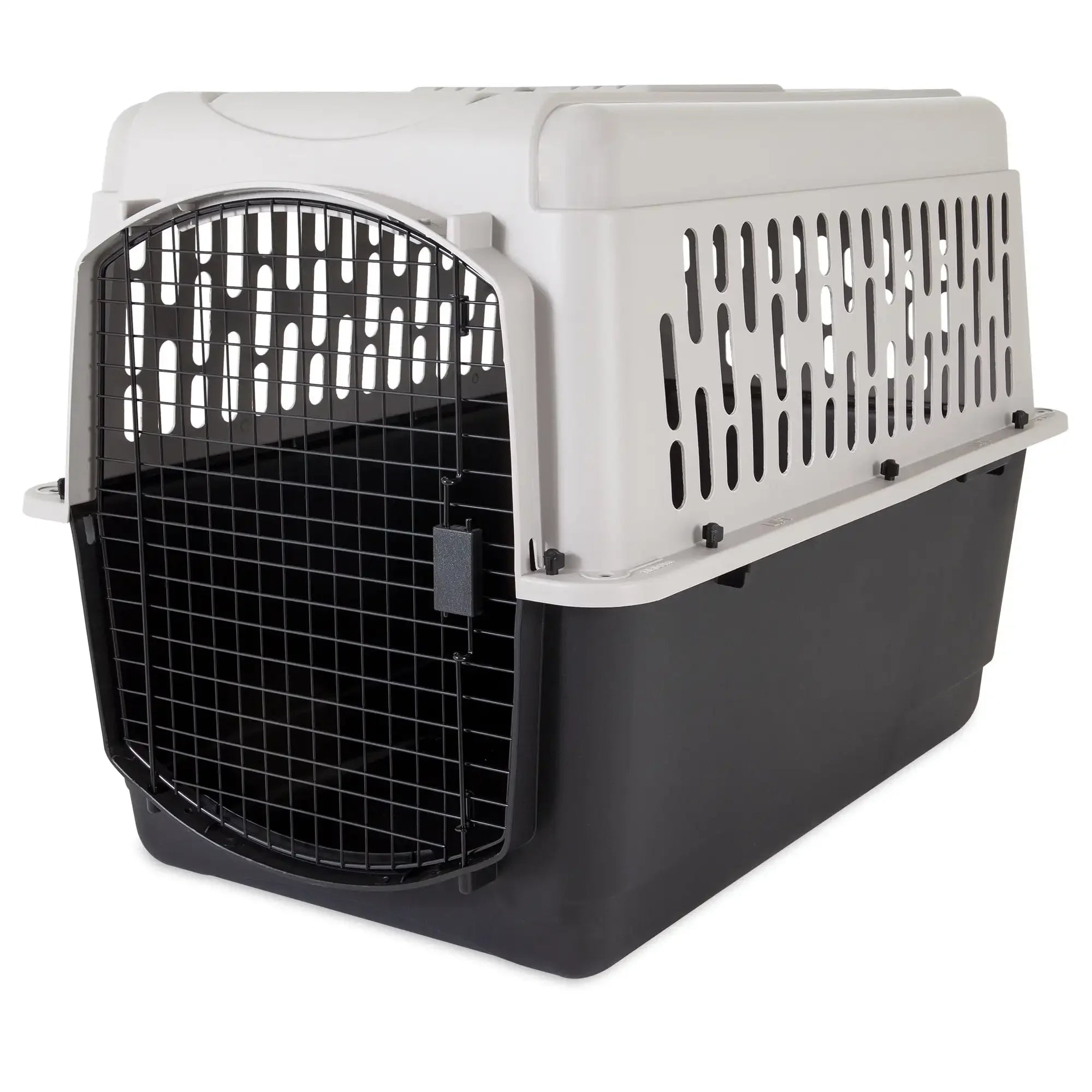 Pet Kennel Large 40" Dog Crate, Plastic Travel Pet Carrier for Pets 70-90 lb, Grey