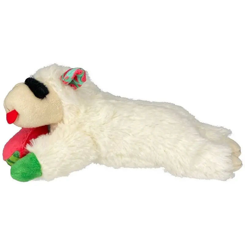 Lamb Chop Plush Dog Toy with Watermelon 8 Inch Squeaky Soft Chew Toy
