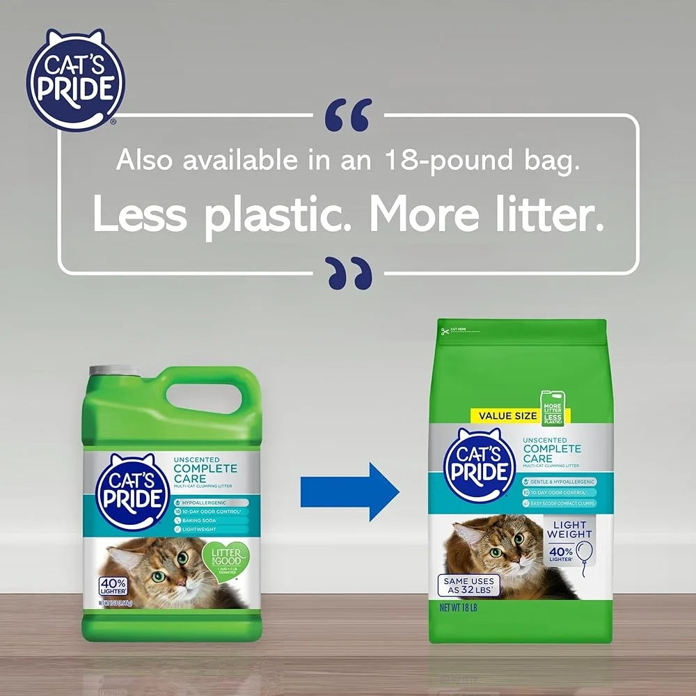 Premium Lightweight Clumping Cat Litter Hypoallergenic Odor Control Unscented Multi-Cat Formula 10 Days Lasting Safe Sensitive