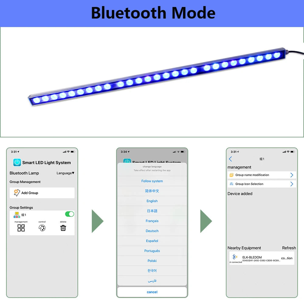LED Aquarium Light Blue Underwater Lamp
