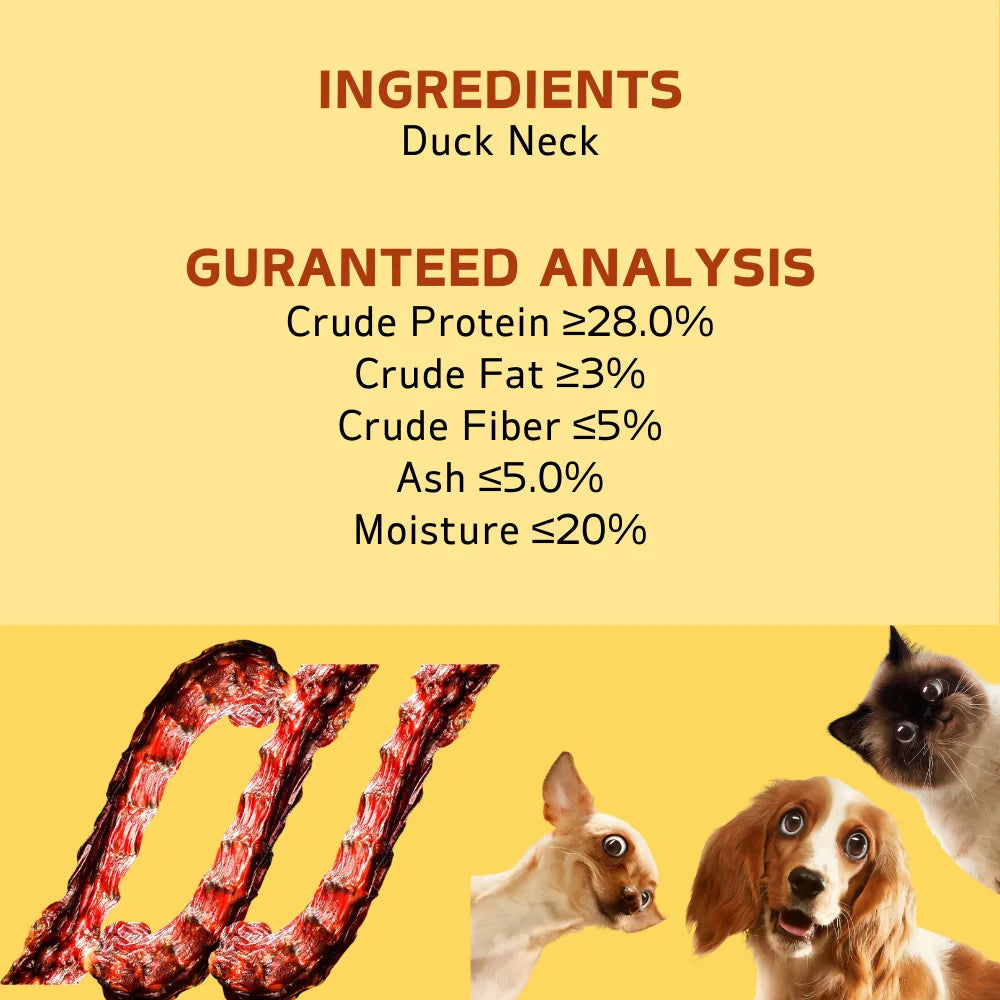 (3 Count x50g/1.76oz)Duck Necks, All Natural Ingredients, Natural Dog Treats, Healthy, Easily Digestible