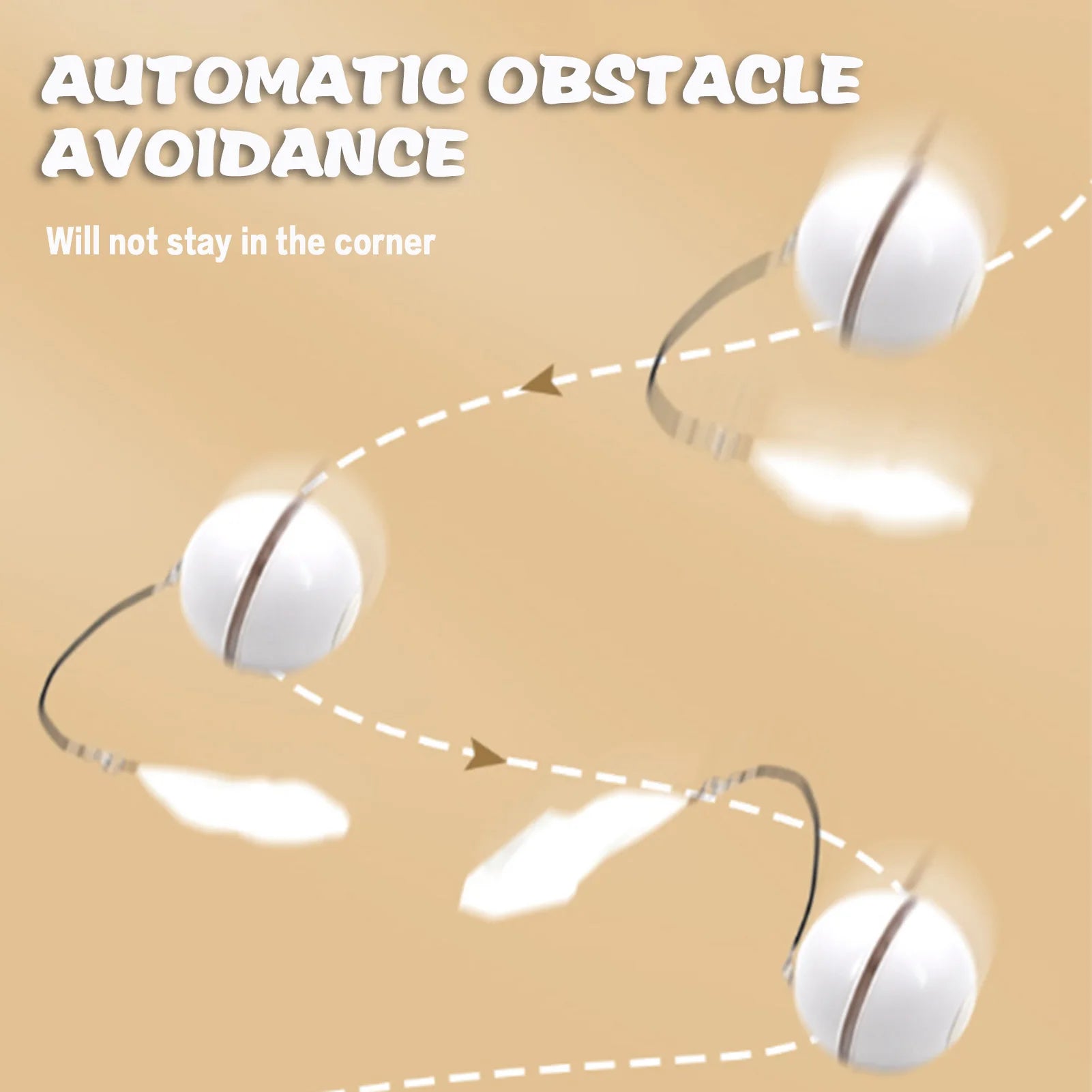 Automatic LED Intelligent Cat Ball USB Rechargeable Activated Pet Toy