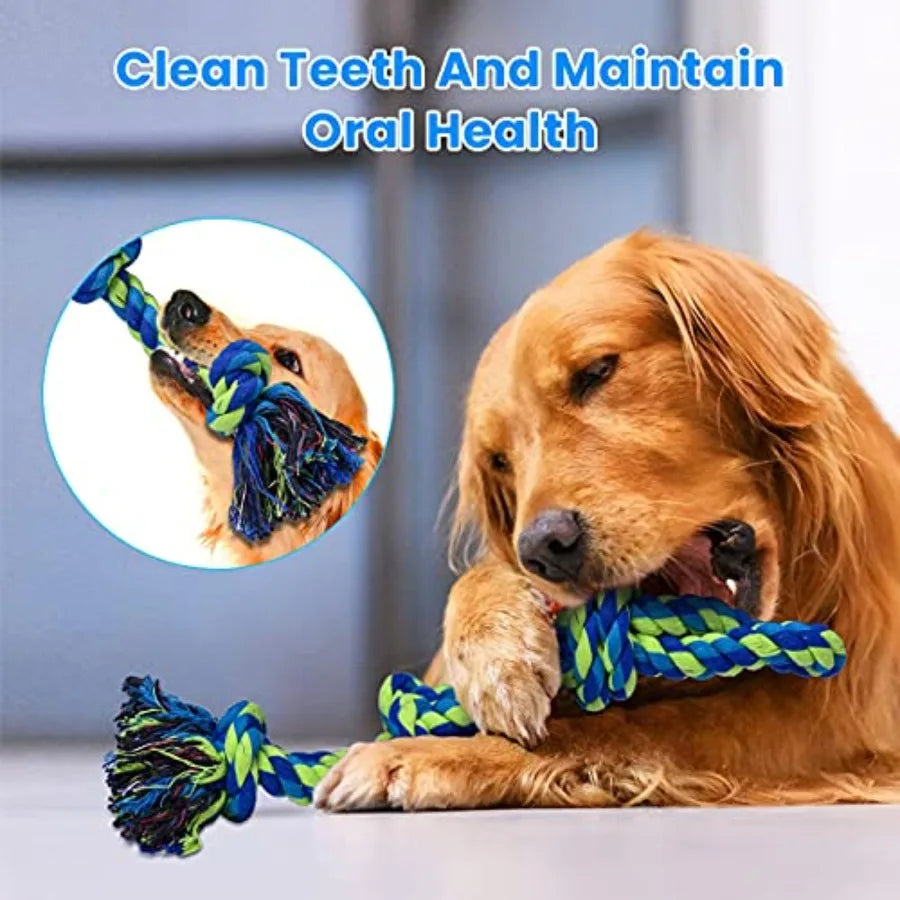 Heavy Duty Dog Rope Toys for Large Breed Aggressive Chewers 2 Pack Indestructible Teeth Cleaning Tug of War Toy