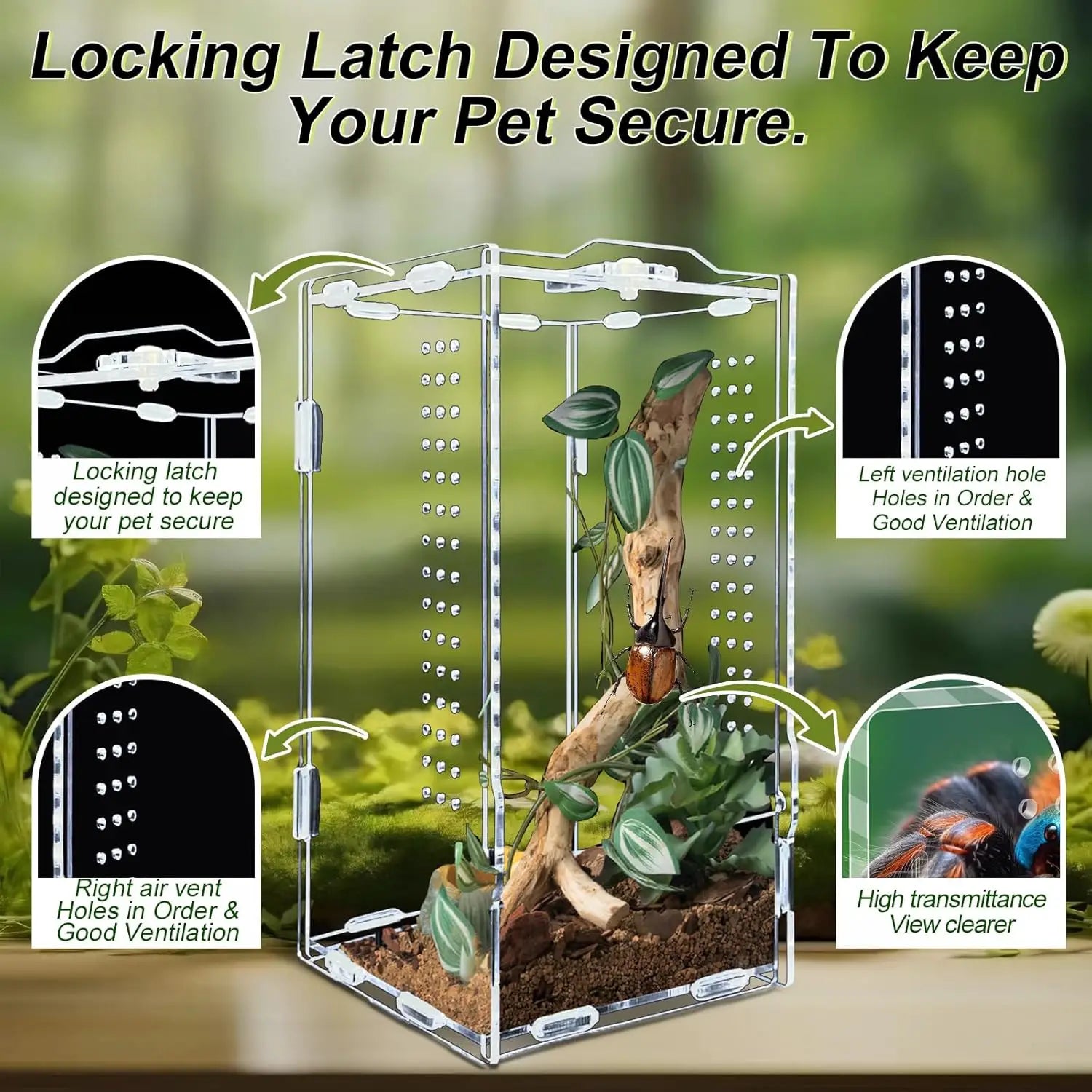 Reptile Terrarium Habitat Breeding Box Reptiles Cage