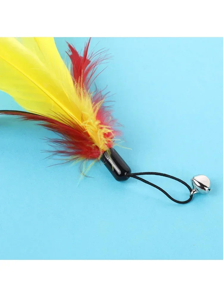 Cat Toy with Bell Color Feather Toy Fishing Rod