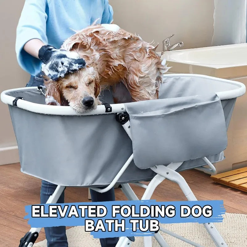 Foldable Pet Dog Bathing Station Adjustable, Ideal For Medium To Large Pets