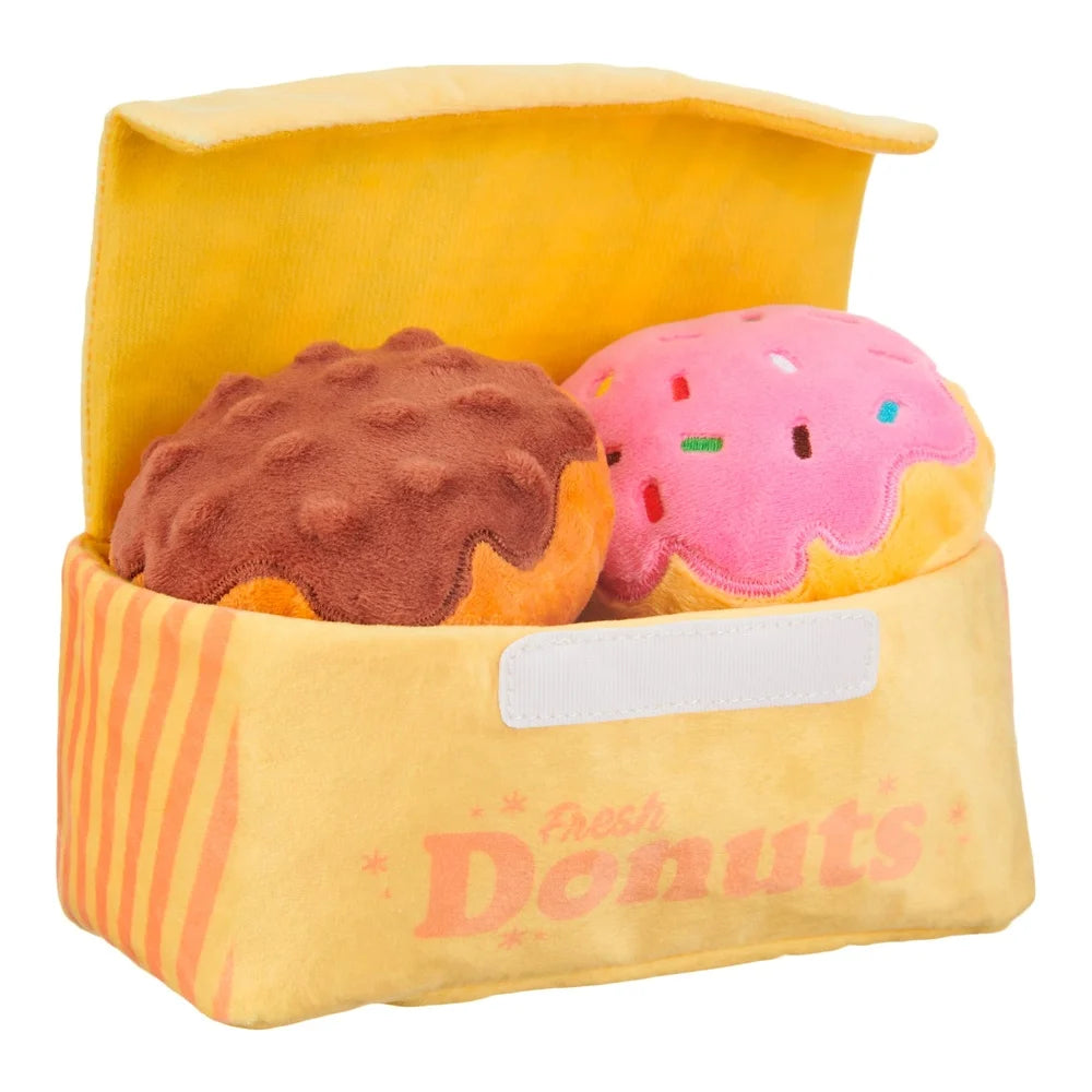 Plush Dog Toy Donut Crinkle Treat Dispenser Squeaky