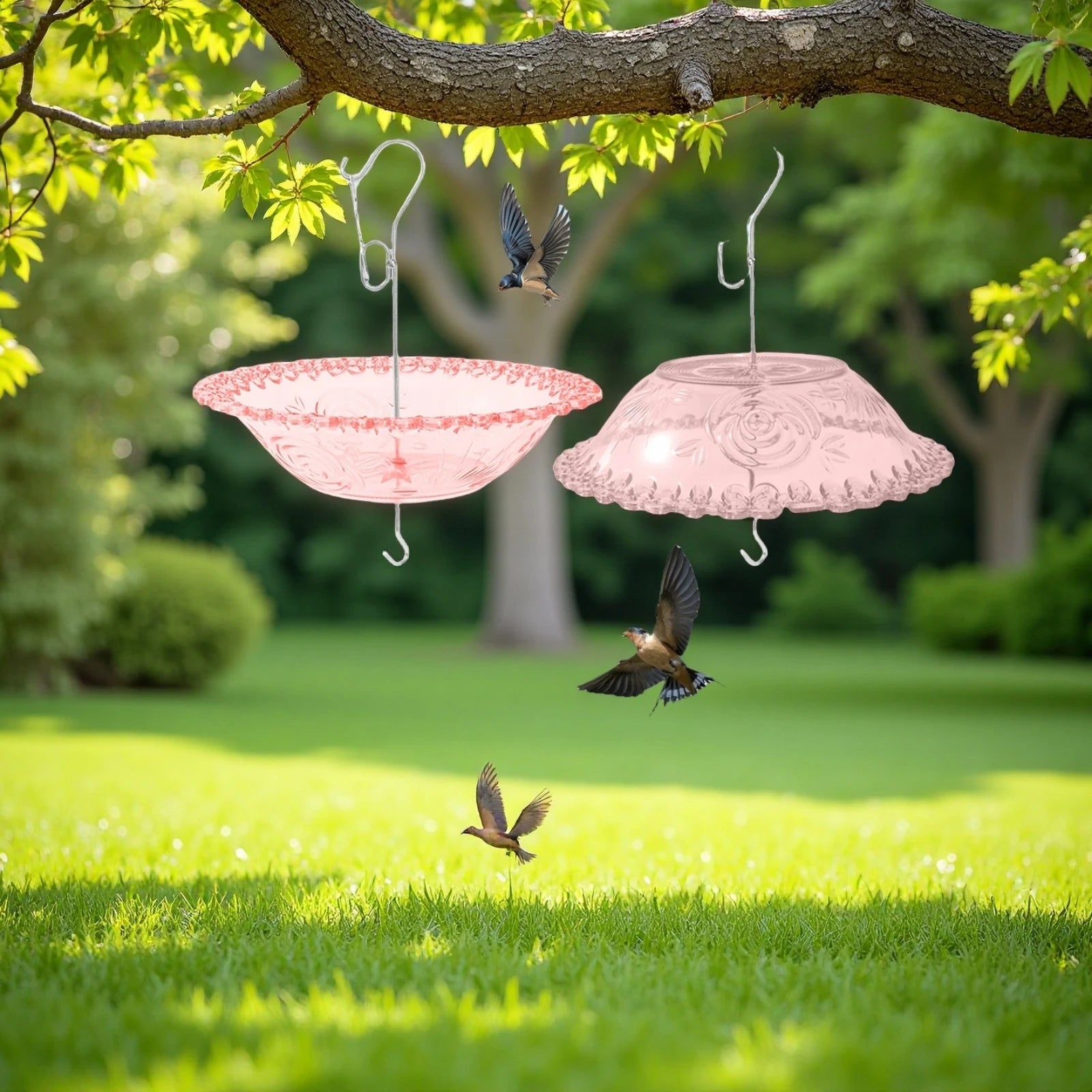 Hanging Bird Bathtub Feeder for Outdoor Decoration