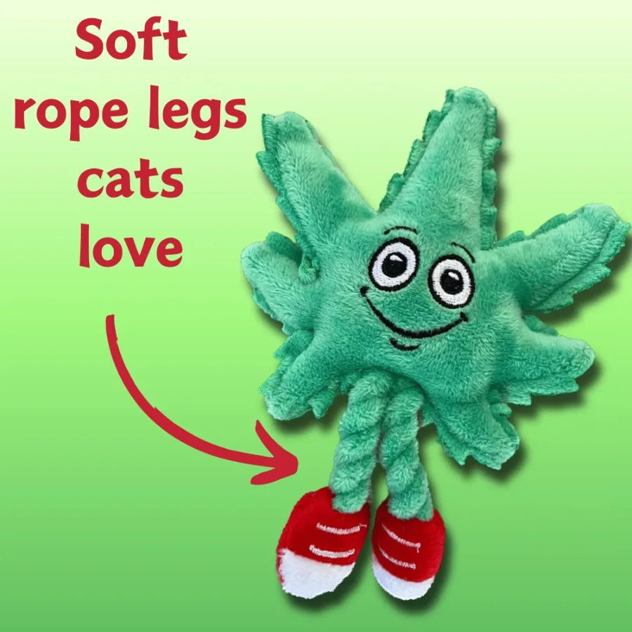Marijuana Leaf Cat Toy Funny Catnip Weed Theme Toy Cool Plush