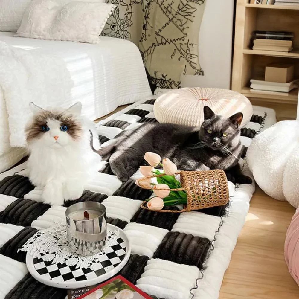Warm Pet Cat Scratchable Blanket Anti-slip Washable Cushion Sofa Couch Cover Protector