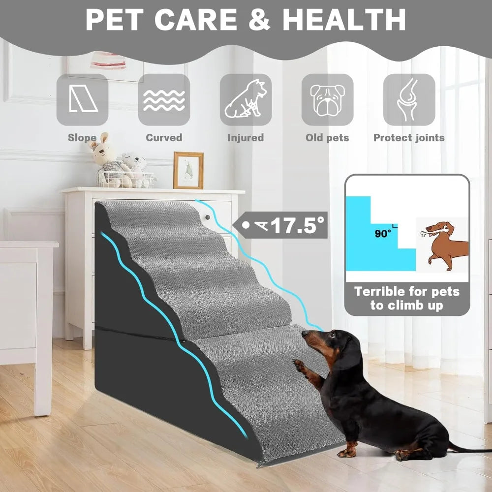 Dog Stairs for High Beds – Non-Slip Pet Steps for 30–36 Inch Tall Beds