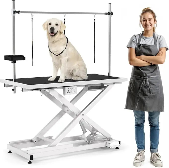 49'' Electric, Professional Heavy Duty Grooming Table for Dogs at Home 400lbs with Tool Organizer/3 Nooses
