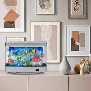 Artificial Aquarium: Fascinating Moving Pictures of Fish in Tank Decorative Sensory Aquarium Lamp Virtual Ocean in Motion