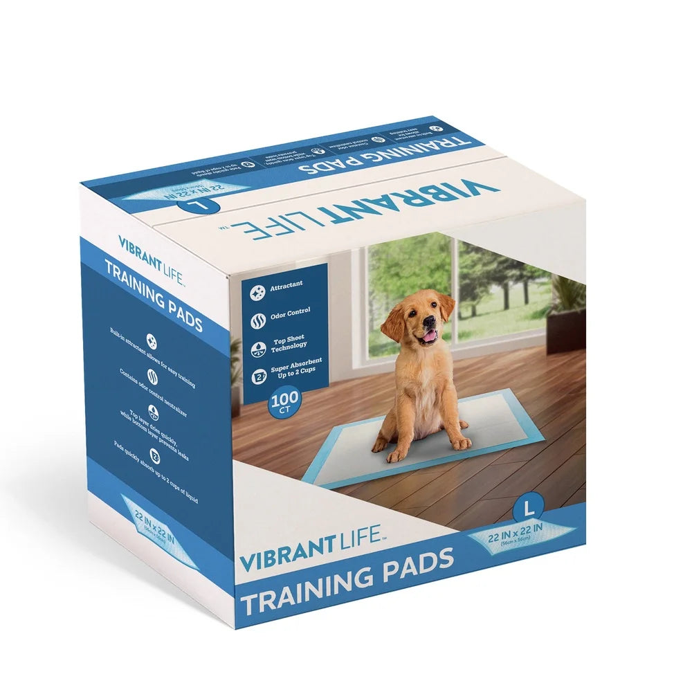 Large Puppy Training Pads 22x22 Inches 100 Count Super Absorbent Odor Control Disposable