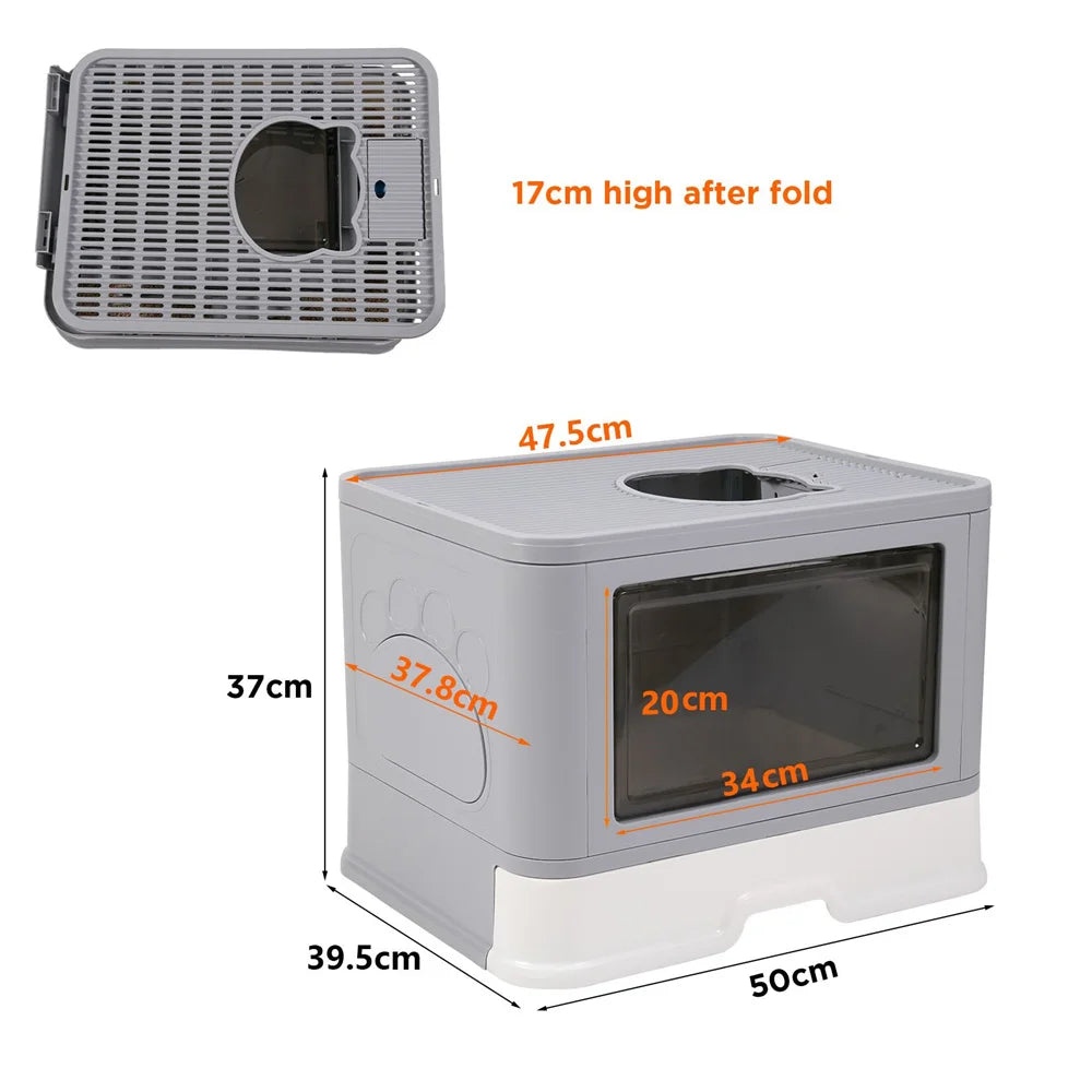 Large Hooded Cat Litter Box Tray Drawer Type