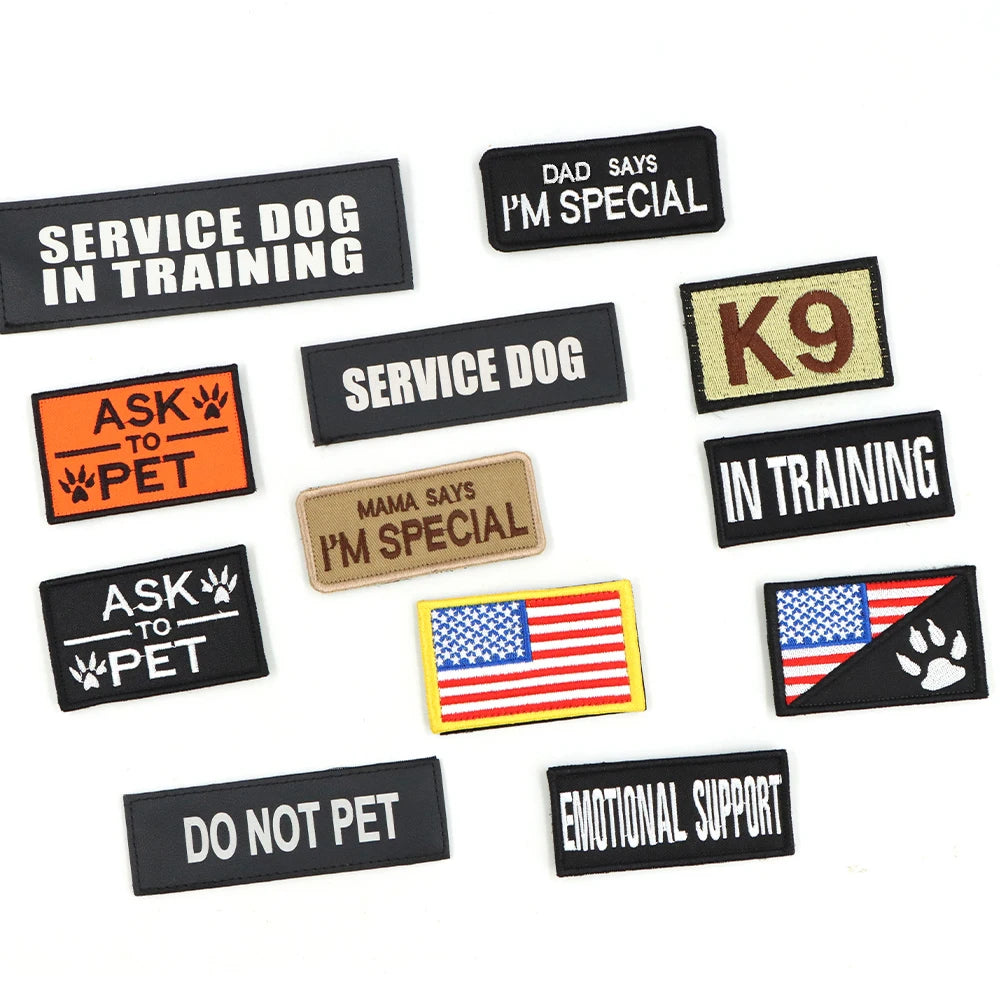 12 Pieces Tactical Patch Bundle For Dog Vest Harness