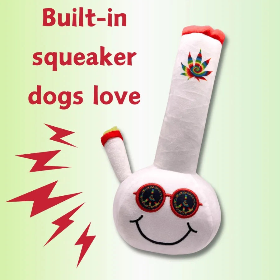 My Name is Billie Funny Squeaky Weed Dog Toy Cute Stuffed Parody Pot Bong Cool Plush 420 Novelty Gift for Pets Their Owners Siz