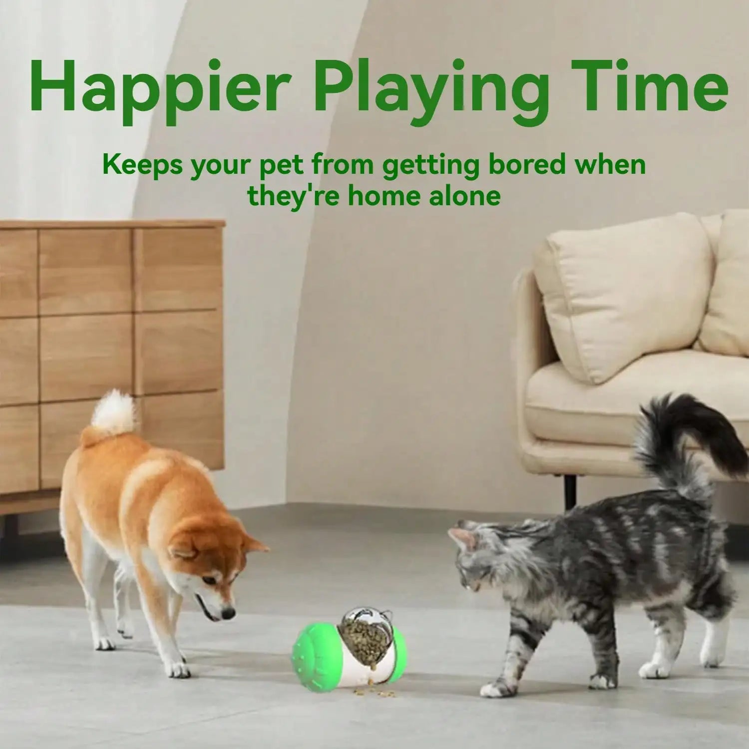 Snack Dispensing Dog Toys, Rocking Bear Food Dispenser Tumbler