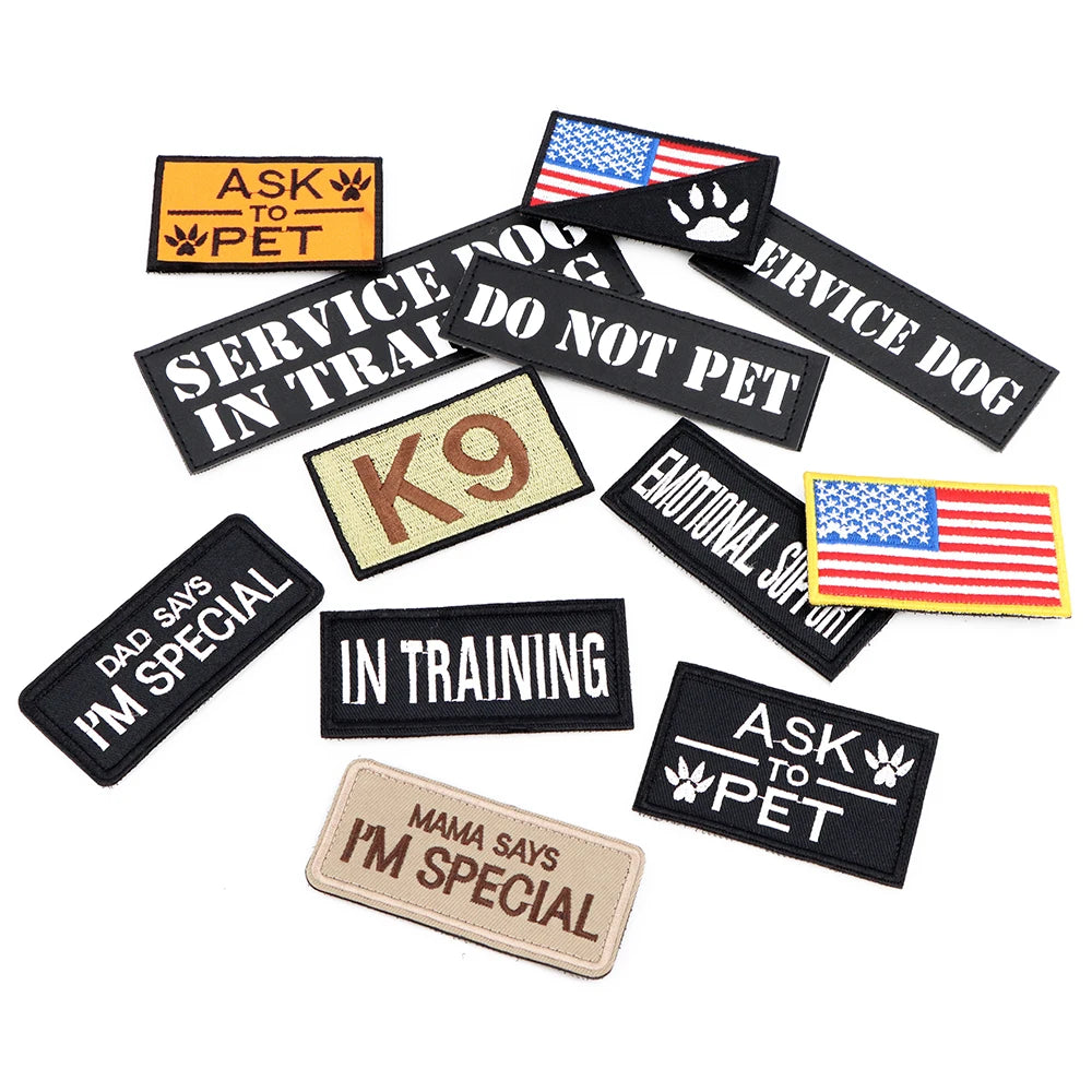 12 Pieces Tactical Patch Bundle For Dog Vest Harness