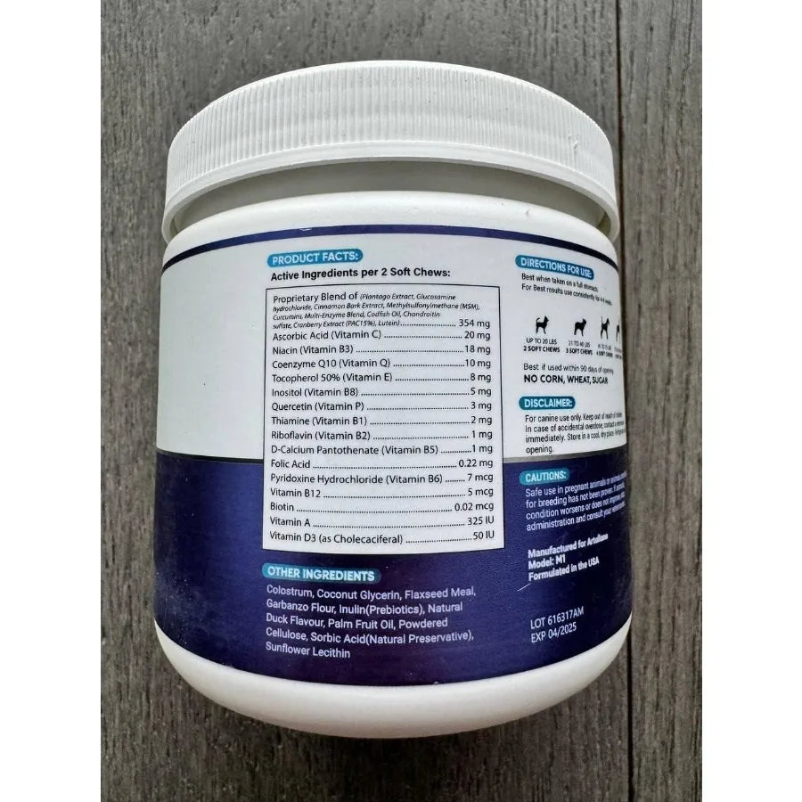 Dog Multivitamin Chewable with Glucosamine 20 in 1 Dog Vitamins and Supplements Senior Puppy Multivitamin for Dogs Pet Joint Su