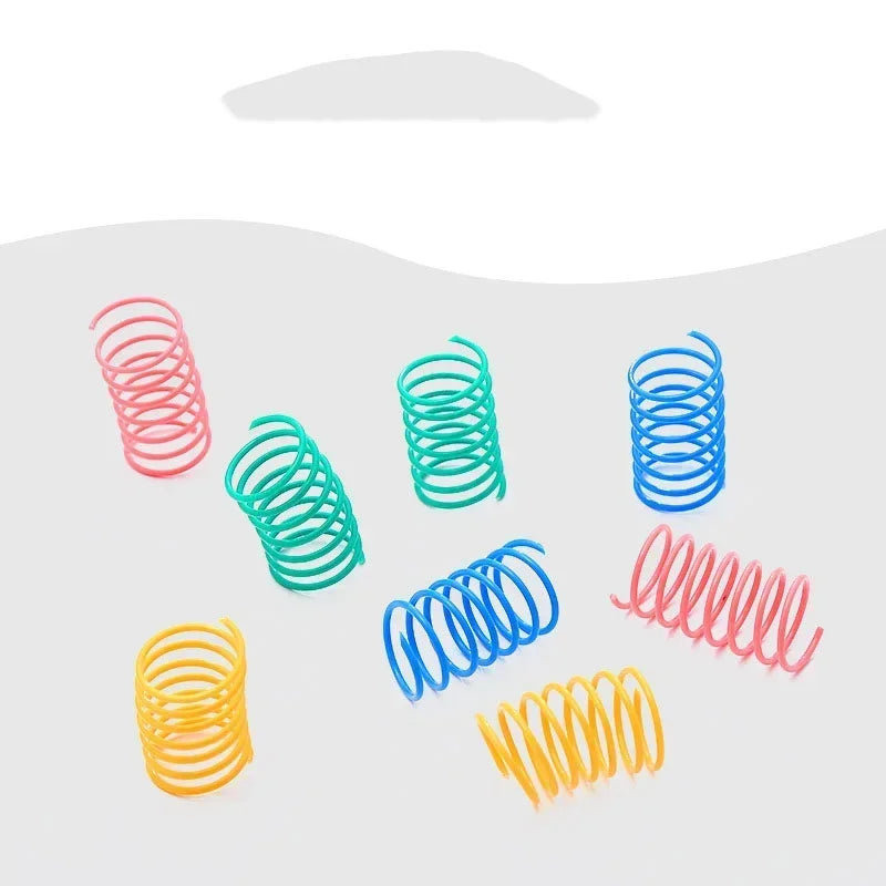 20pcs Cat Spring Toys Plastic Colorful Coil Spiral Springs