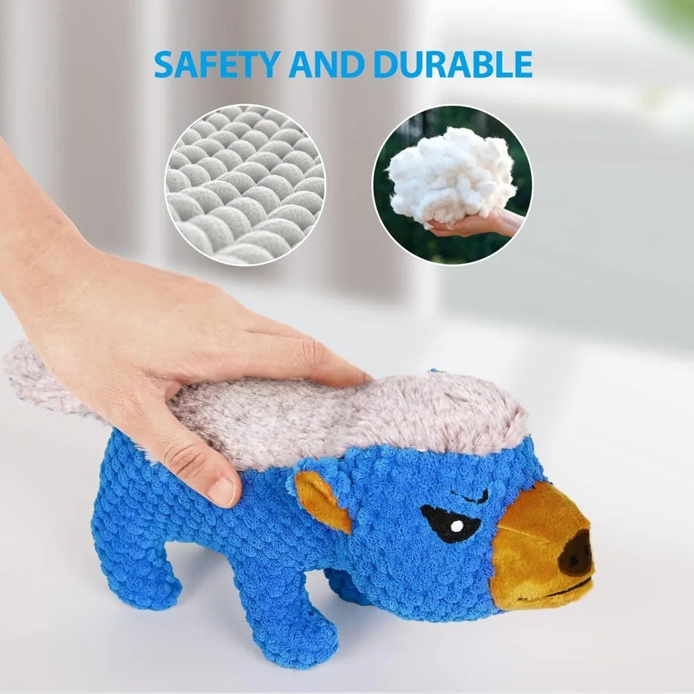 Dog Plush Toys for Aggressive Chewers, Squeaky Toys with Crinkle Paper