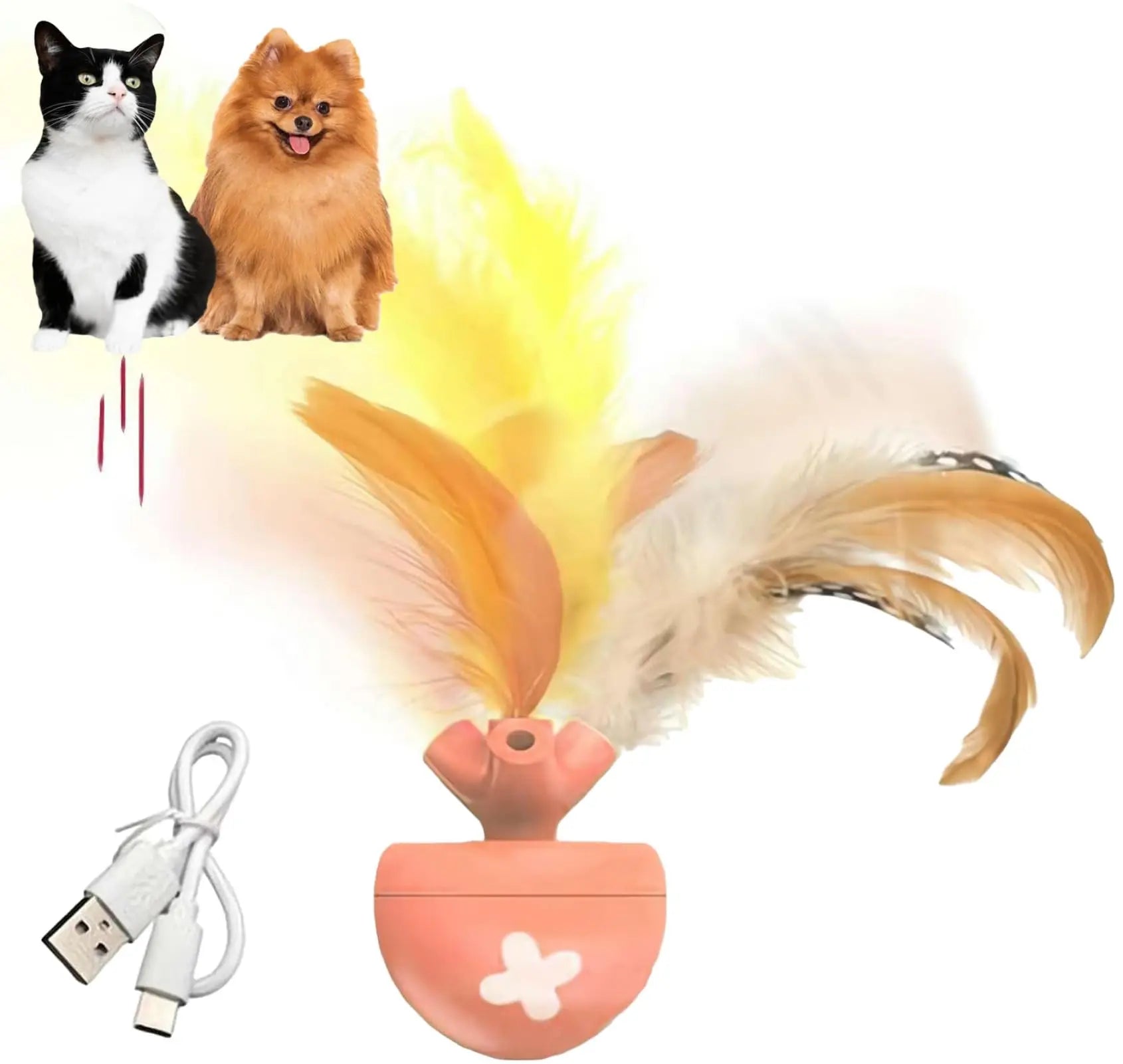 Cat toy fish bone spinning ball electric