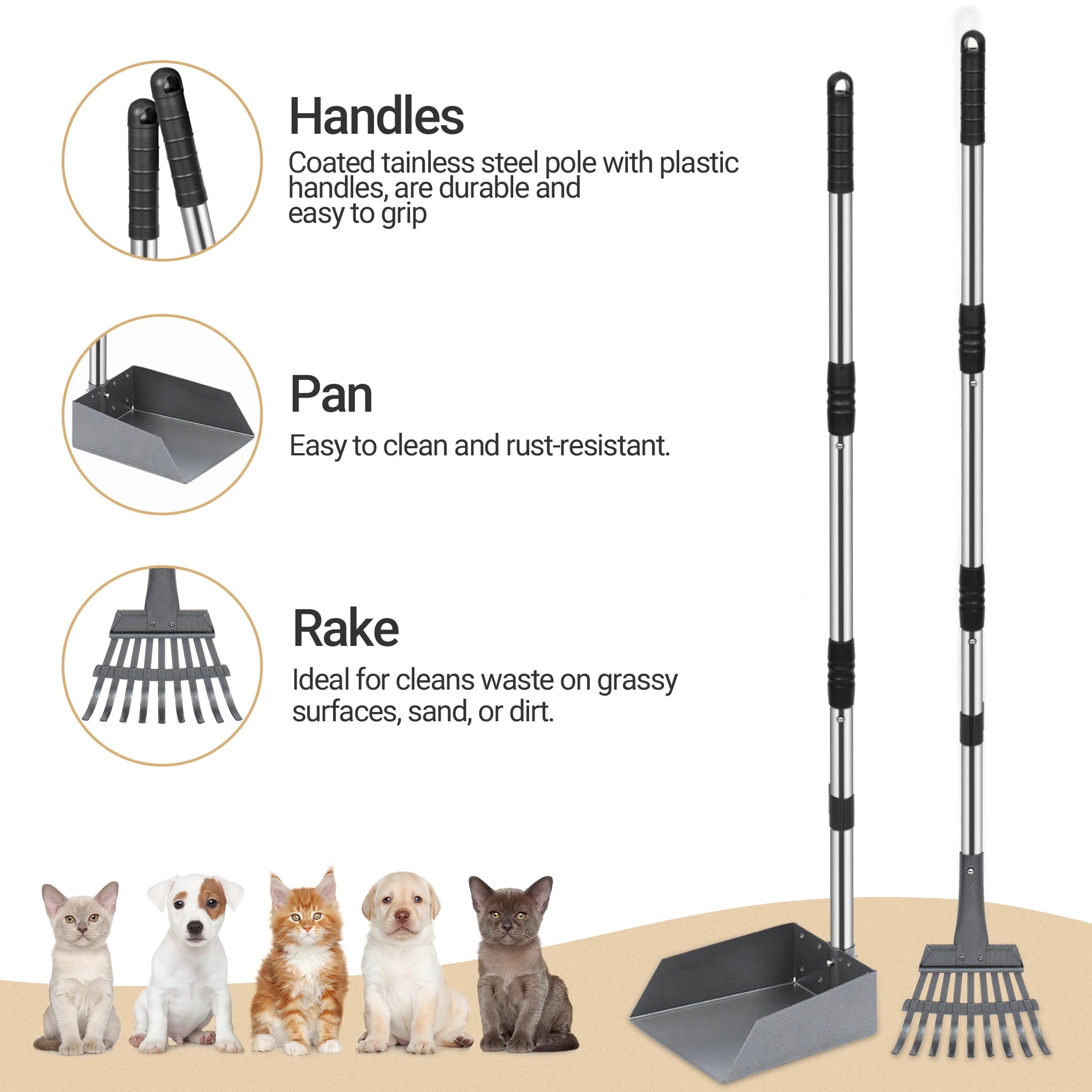 Dog Poop Tray and Rake Set