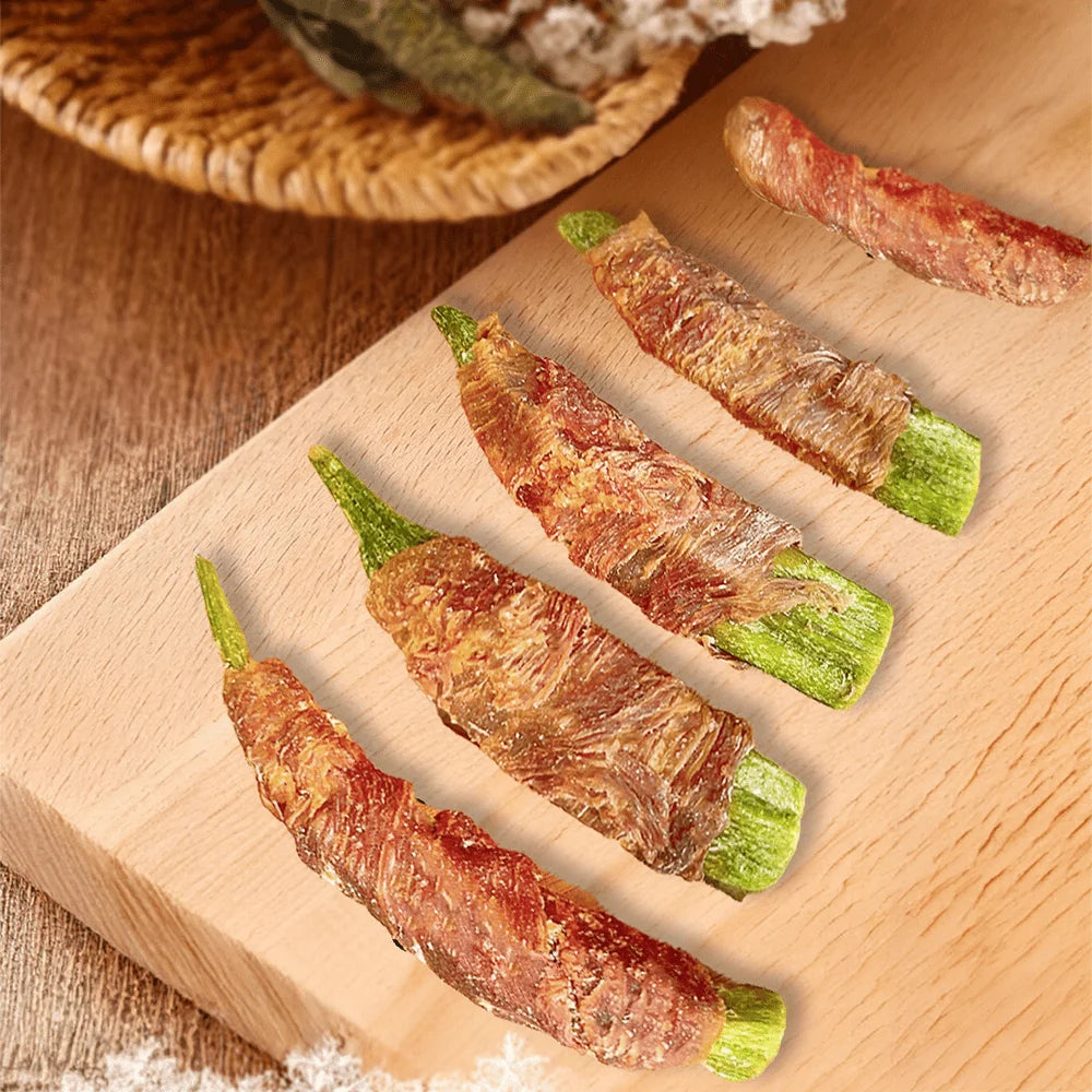 7.05oz/14.11oz Chicken Wrapped Okra, All Natural Ingredients