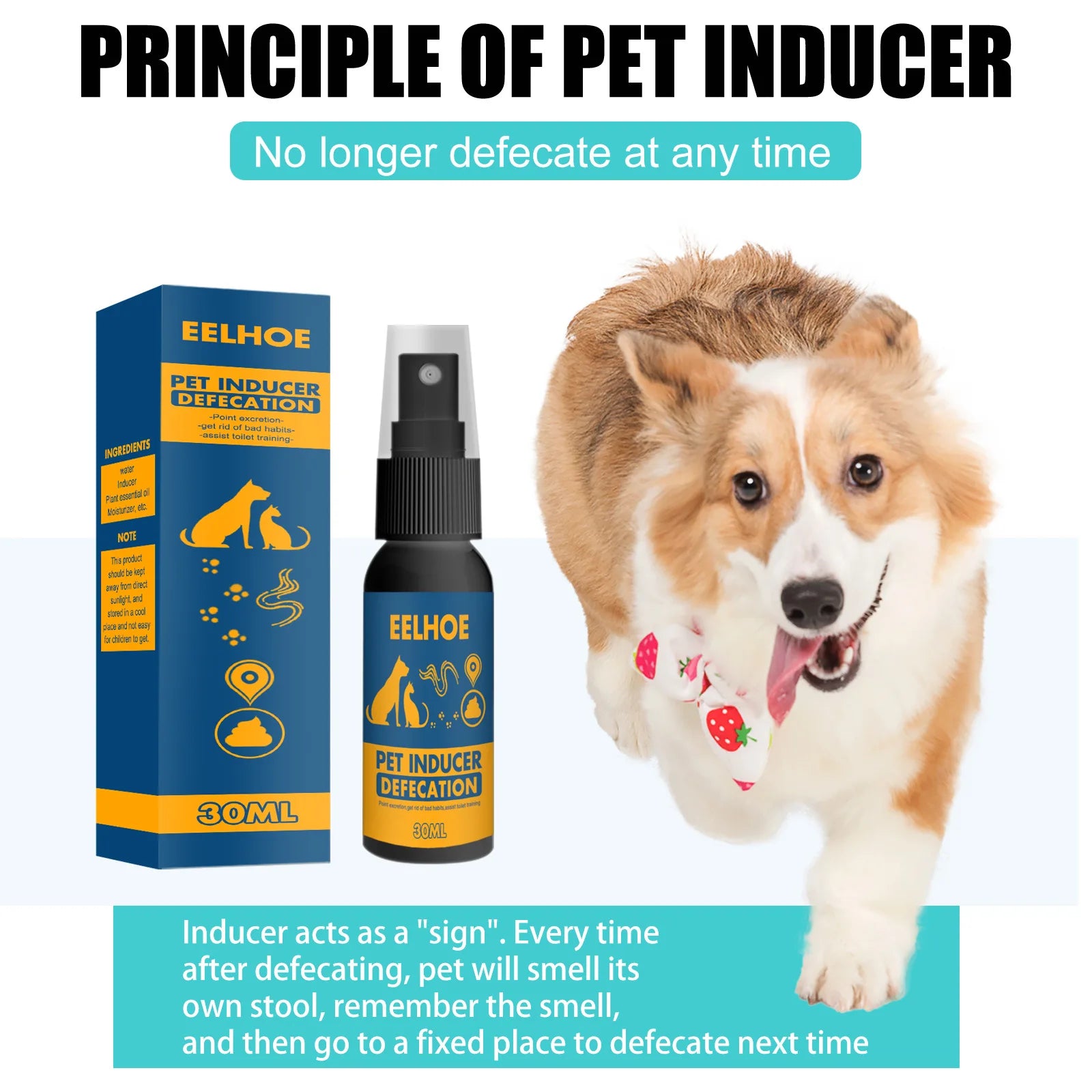 30ml Small Dog Cat Pet Training Defecation  Inducer Spray Defecation Inducer Toilet Inducer